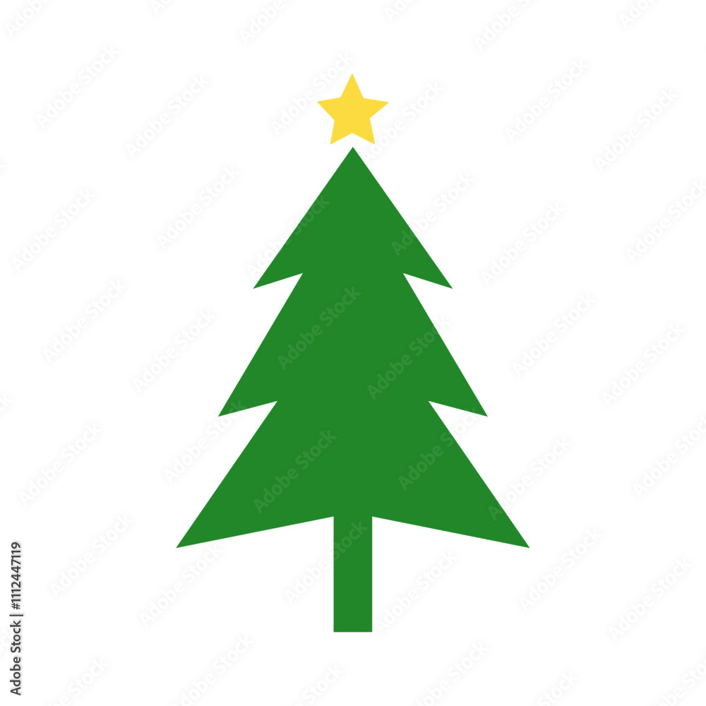 green christmas tree vector illustration christmas icon tree golden star on top green christmas tree vector illustration christmas icon tree golden star on top