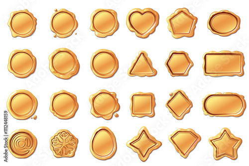 vector vintage isolated wax seal stamps set
