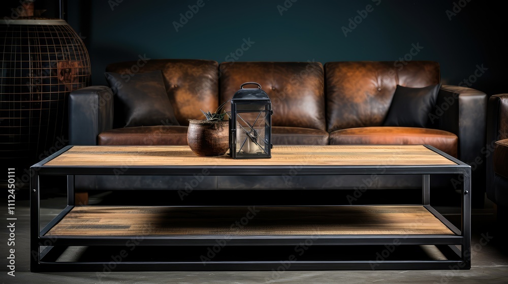 table wood metal table wood metal