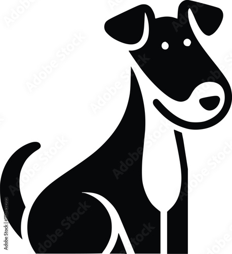 Black and White Illustration of an Airedale