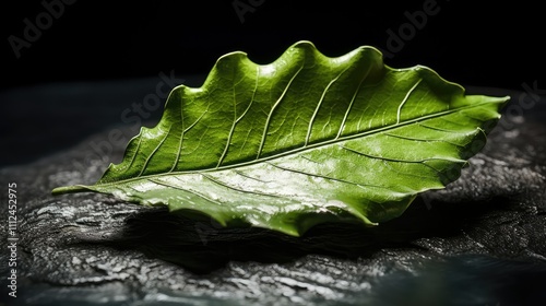 metallic silver leaf photo