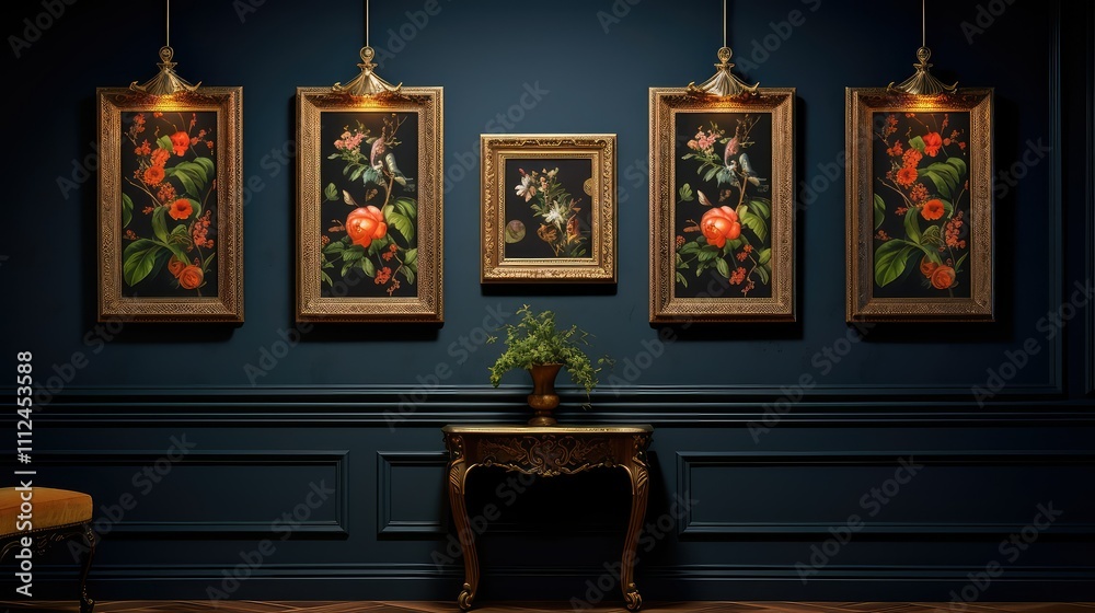 Fototapeta premium elegance 3 frames on wall