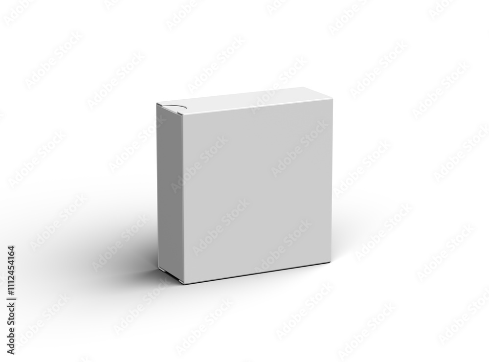 Rendered image of a square sliding drawer box on a light background Rendered image of a square sliding drawer box on a light background