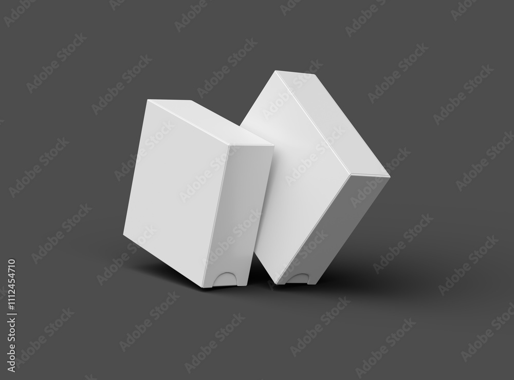Rendered image of a square sliding drawer box on a dark background Rendered image of a square sliding drawer box on a dark background