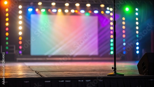 Colorful gradient with blurred light and a prominent vertical element, colors, element