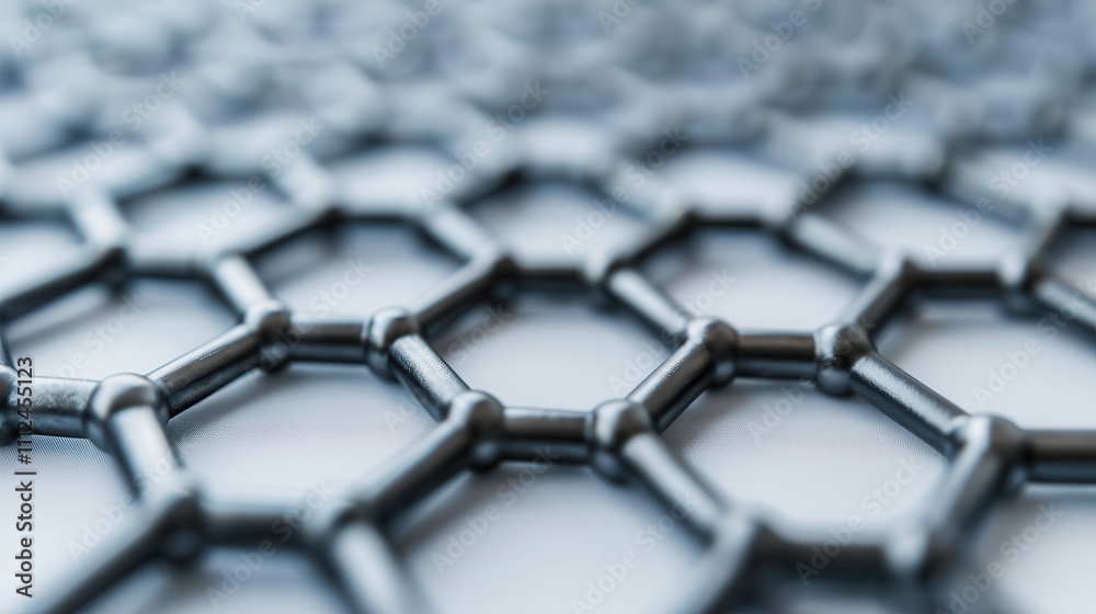 Fototapeta premium Material science studies compounds. Abstract hexagonal structure background