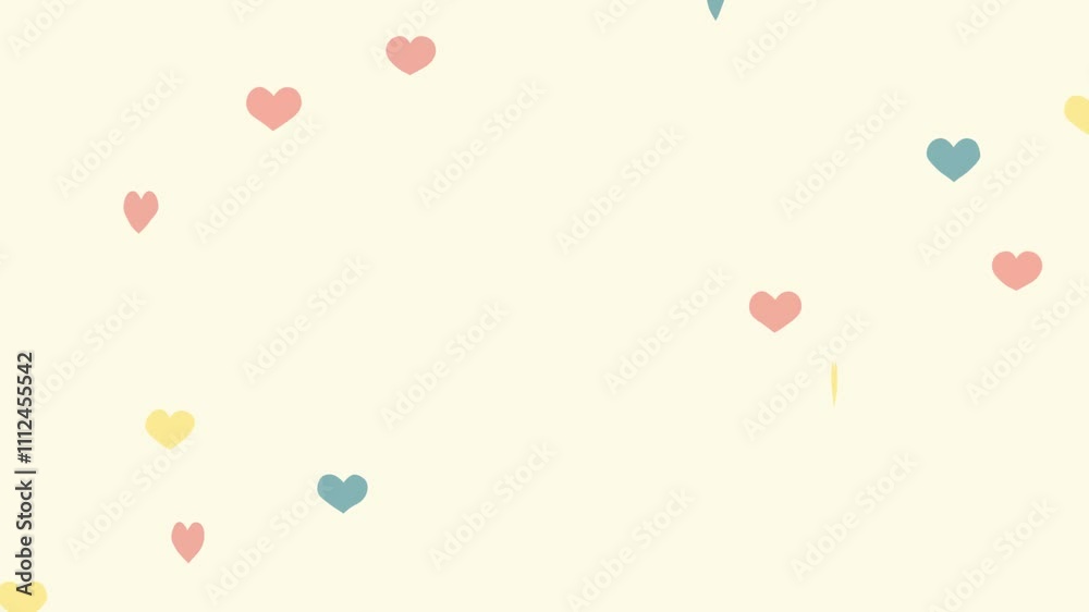 Rotating Three Colored Hearts Motion Background Loop