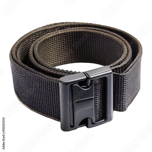black leather belt isolated on white