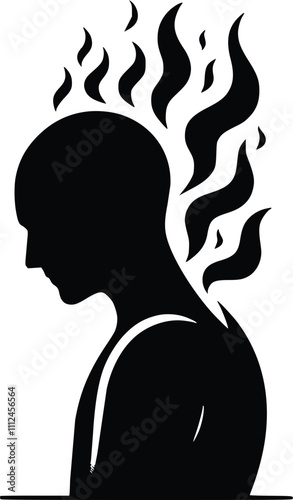 Apathy Extinguished Flames Black and White Illustration