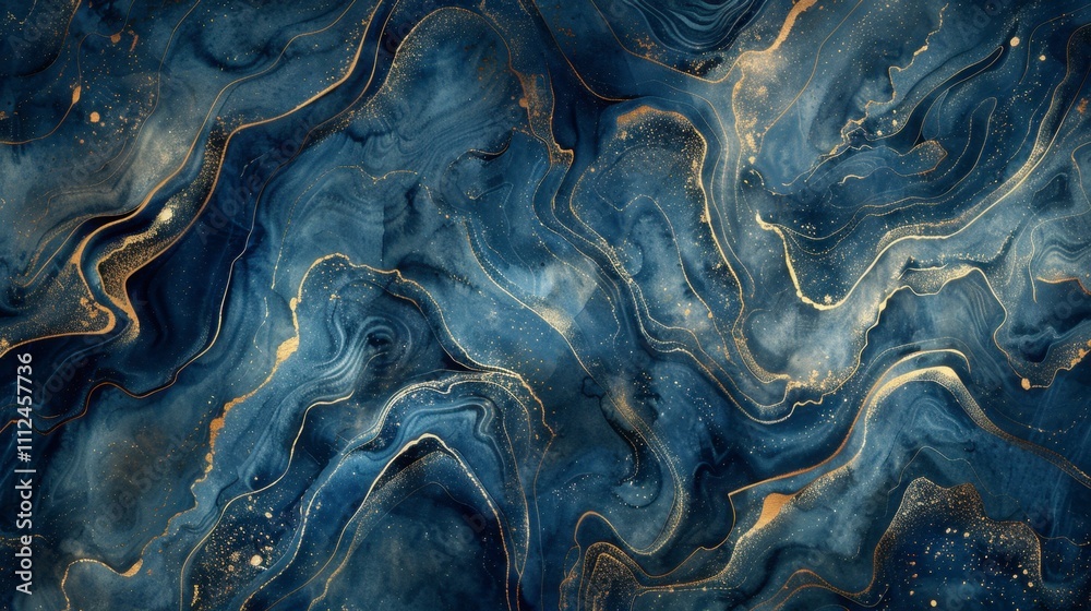 Obraz premium A textured blue marble ink pattern with bold swirls and a dreamy, artistic flow, ideal for background use