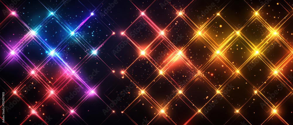 Dynamic geometric patterns with vibrant neon lights Dynamic geometric patterns with vibrant neon lights