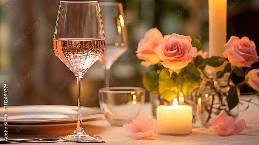 table rose wine glass table rose wine glass