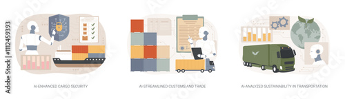 AI Technology in Logistics abstract concept vector illustrations.
