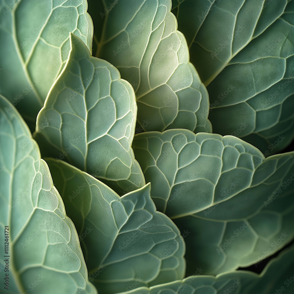 Obraz premium Lush green leaves with intricate veins and textures, showcasing nature beauty and detail. crisp edges and sharp details create captivating visual experience