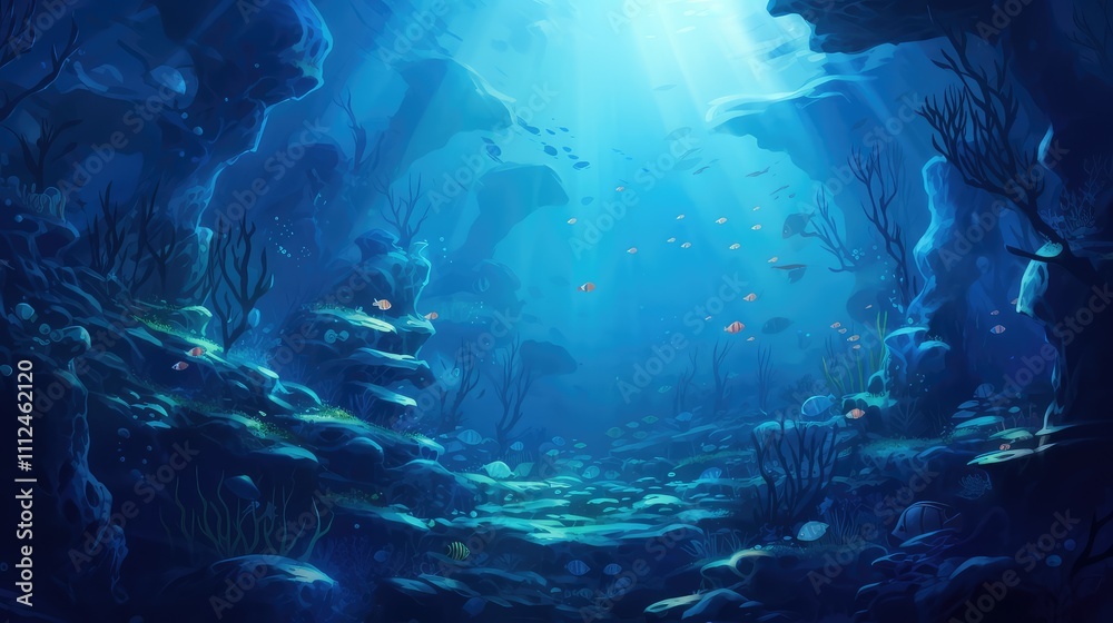 Fototapeta premium underwater blue digital