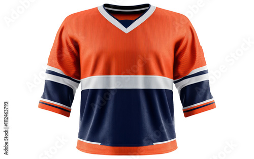 Orange Hockey Jersey on Transparent Background