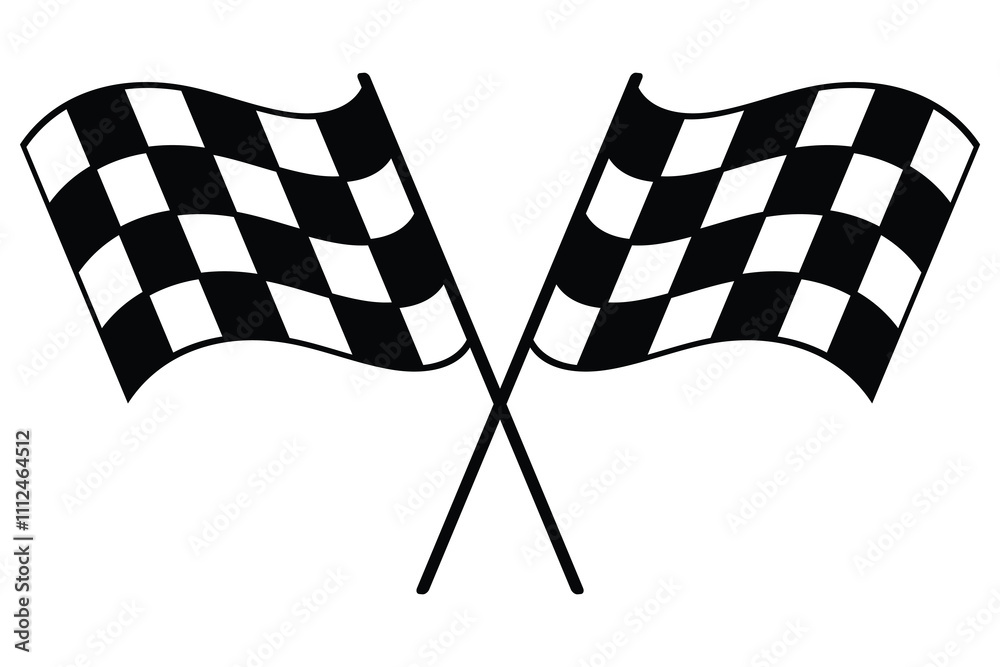 Fototapeta premium Checkered flag icon, vector sing. Racing flag icon vector sing. Racing finish symbol. vector illustration.