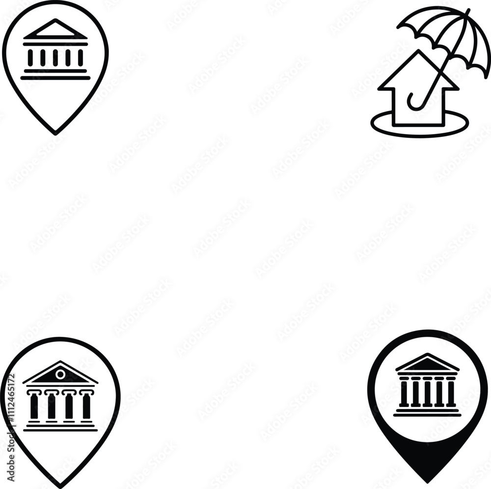 building location pin icon building location pin icon