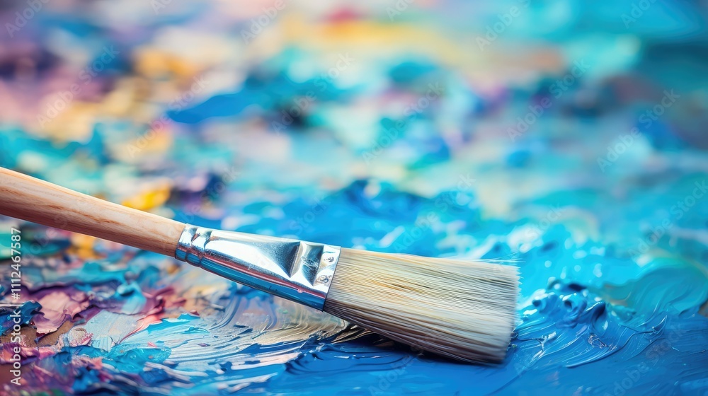 Fototapeta premium shades paint brush blue