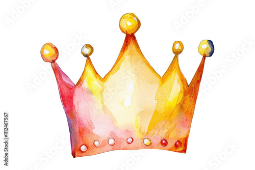 Watercolor Crown Illustration isolated on PNG Transparent Background photo