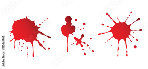 Bleeding bloodstains scare texture vector collection on white background