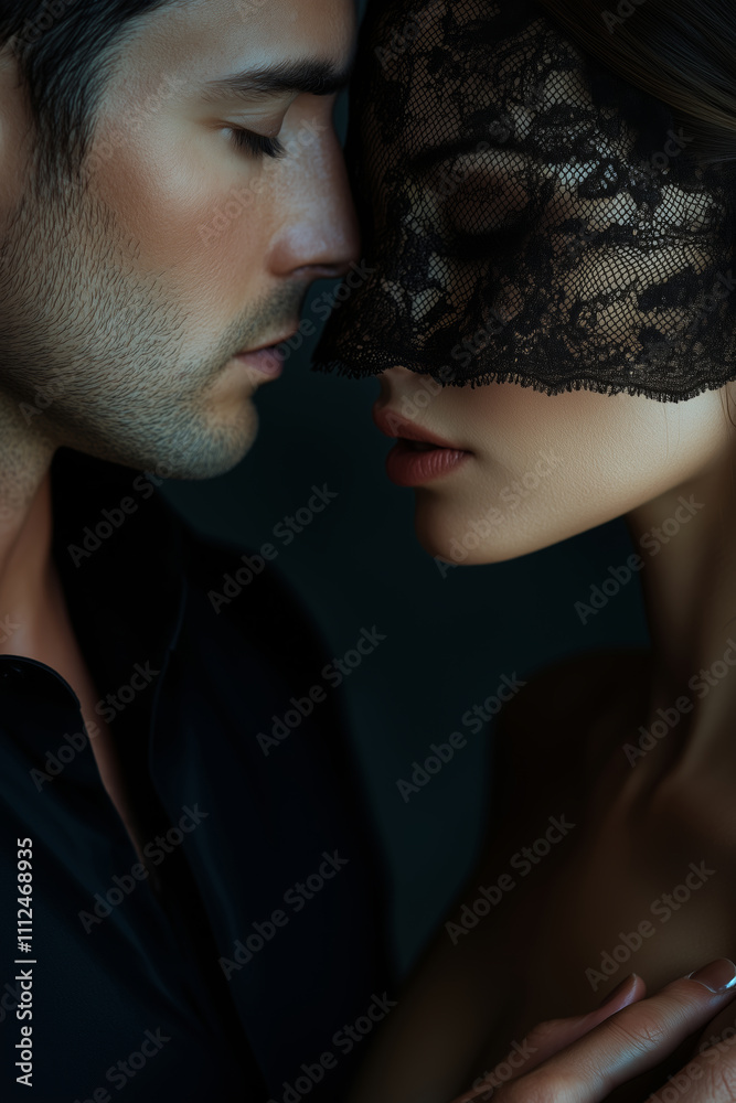 Intense connection captured between two individuals in close embrace Intense connection captured between two individuals in close embrace