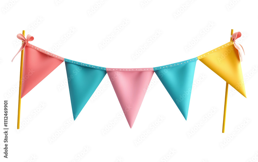 Colorful Bunting Flags on Transparent Background Colorful Bunting Flags on Transparent Background