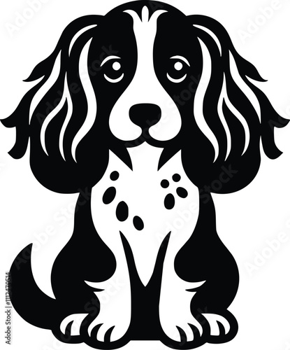 Black and White Illustration of a Boykin Spaniel
