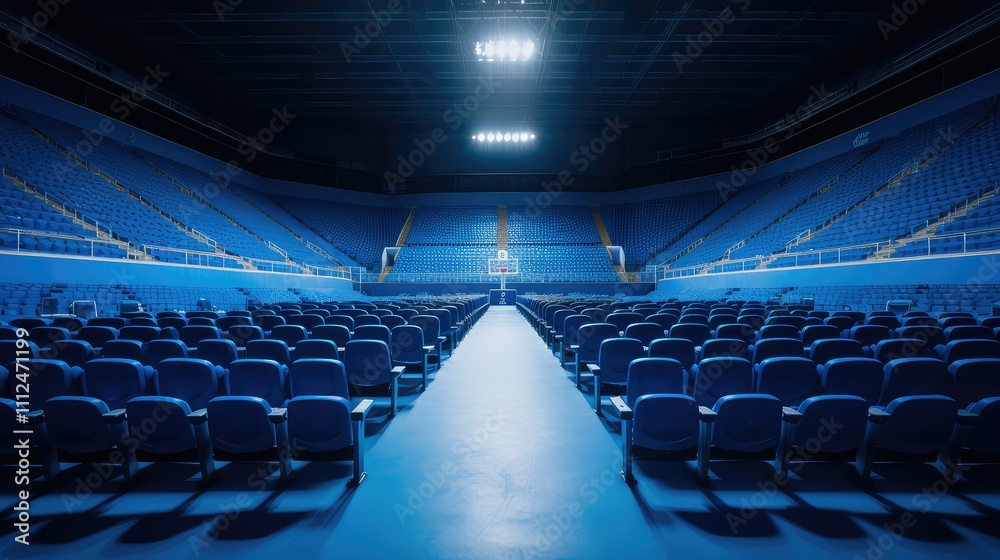 Fototapeta premium panoramic blue basketball background