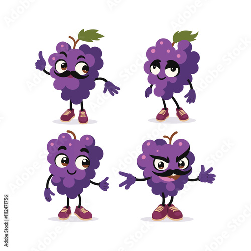 Grapes with platform shoes vector design