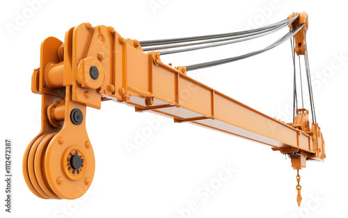 Orange Construction Crane Isolated on Transparent Background