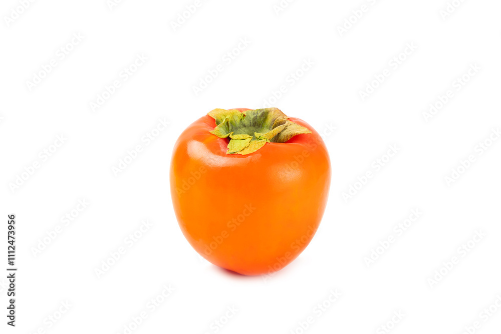 Persimmon isolated on white background. Persimmon fruit. Slice of ripe, juicy, sweet persimmon fruit. Vegan. Fruit garden. Close-up. Persimmon isolated on white background. Persimmon fruit. Slice of ripe, juicy, sweet persimmon fruit. Vegan. Fruit garden. Close-up.