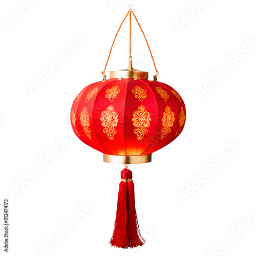 Red Chinese Lantern with Gold Detailing.