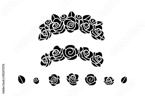 cute rose wreath isolated on white