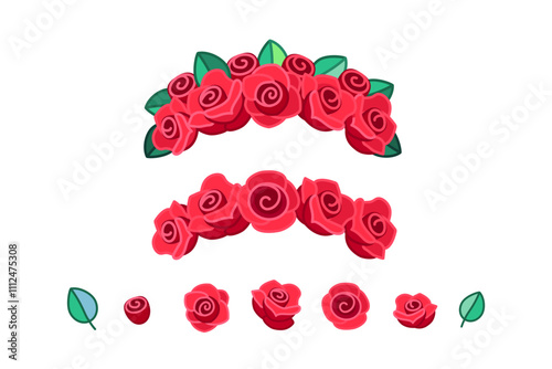 cute rose wreath isolated on white