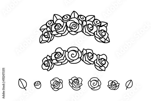 cute rose wreath isolated on white