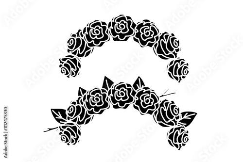 cute rose wreath isolated on white