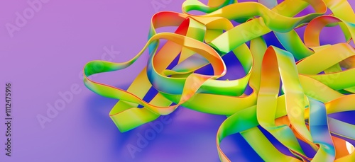 Abstract Rainbow Ribbons Design photo