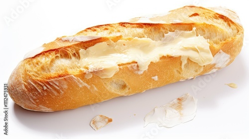 bakery baguette on white photo