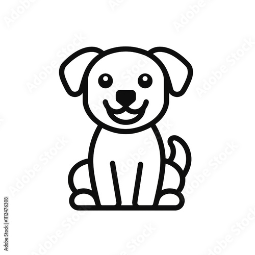 Simple dog outline icons collection isolated, cute puppy linear symbols set, domestic pet pictograms with thin line design