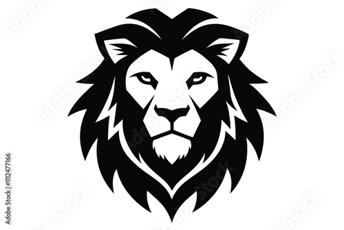 Tribal lion head animal vector silhouette icon photo