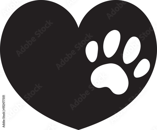 paw with heart