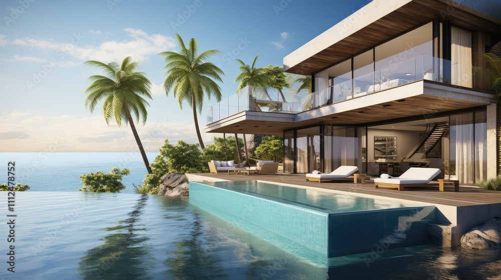 Fototapeta premium modern tropical house