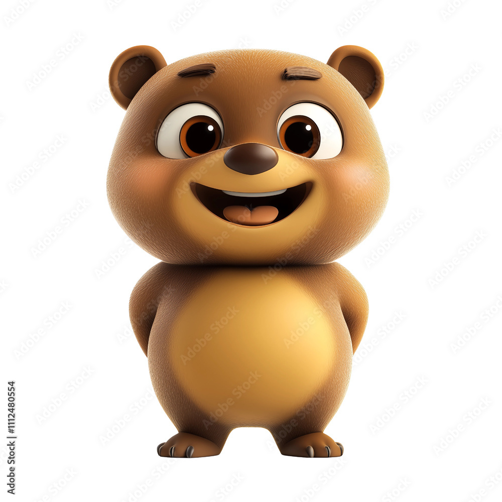 Playful and friendly cartoon bear character with a cheerful expression, ideal for forest animal themes, children’s content, or wildlife-inspired creative projects. Playful and friendly cartoon bear character with a cheerful expression, ideal for forest animal themes, children’s content, or wildlife-inspired creative projects.
