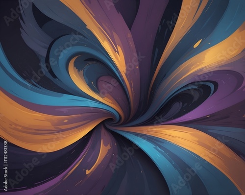 Vibrant swirling abstract design with dynamic colors and movement