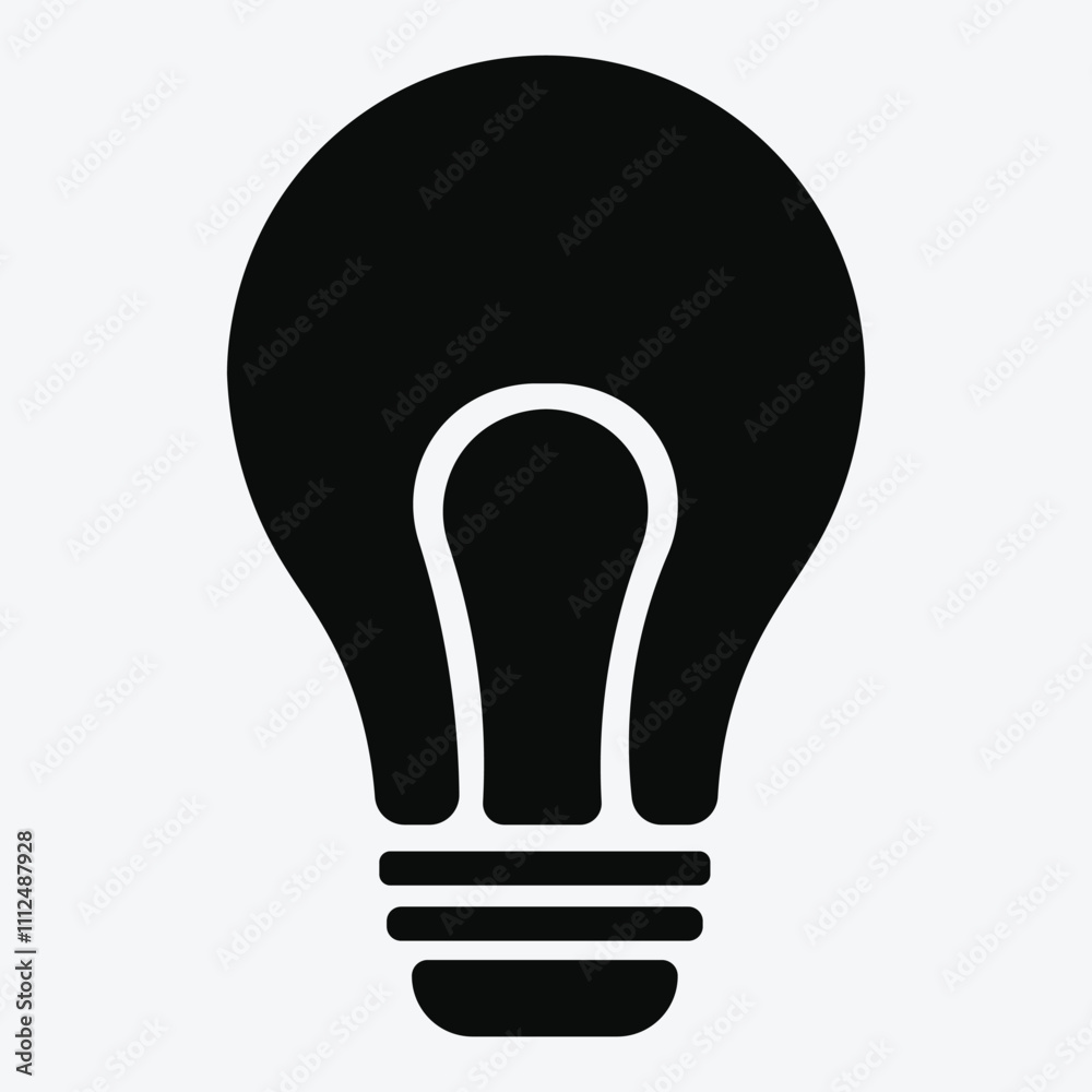 Light bulb icon, Lightbulb energy symbol Electric power vector illustration isolated on white background. Light Lamp Icon.