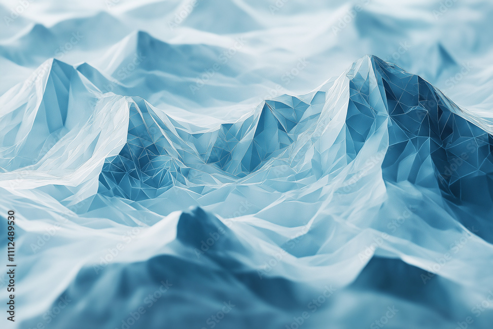 From above view low poly digital mountain range From above view low poly digital mountain range