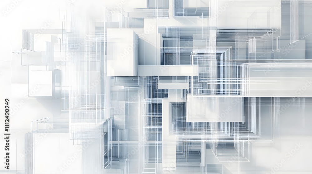 Fototapeta premium Abstract White Geometric Structure Architectural Design