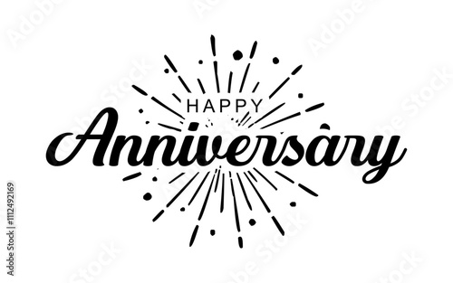 Happy Anniversary Calligraphic lettering design for greeting card