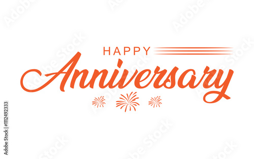 Happy Anniversary Calligraphic lettering design for greeting card